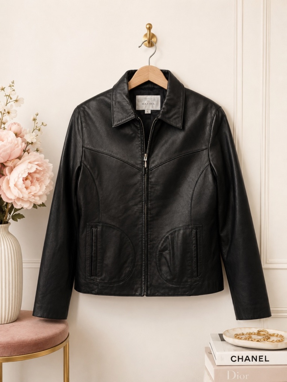 Wilsons Leather Maxima Black Genuine Leather Jacket Women’s Size L